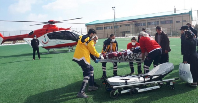 Konya’da kalp krizi geçiren hastaya hava ambulansı
