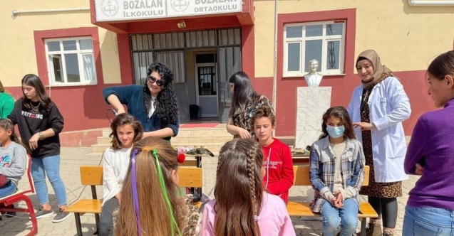 Köy okullarındaki öğrencilere saç bakımı