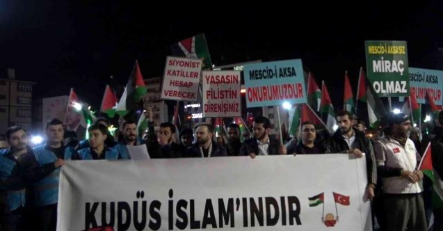 Rize’de Filistin’e destek gösterisi