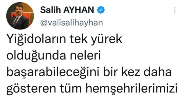 Vali Salih Ayhan yiğidoların kupa sevincine ortak oldu