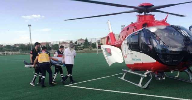 Kalp krizi geçiren hasta hava ambulansla nakledildi