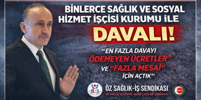 Binlerce Sağlık ve Sosyal Hizmet İşçisi Kurumlarla Davalık